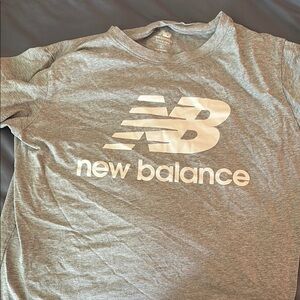 New Balance Heather Gray Logo Tee